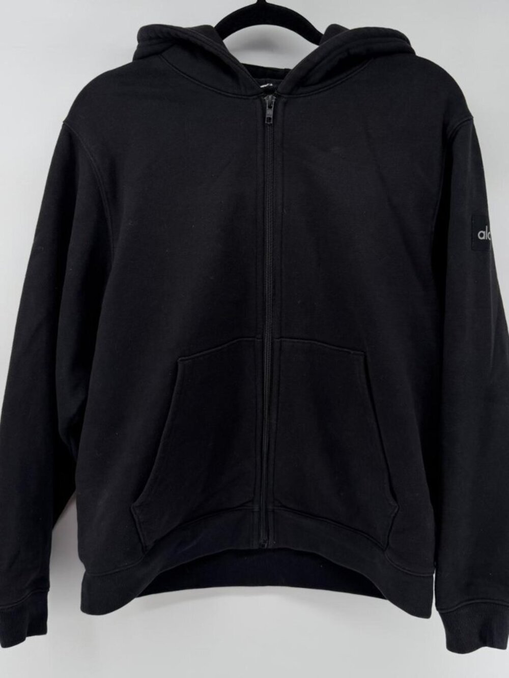 Alo Yoga Men’s black Renown Heavy Weight Full Zip Hoodie Medium